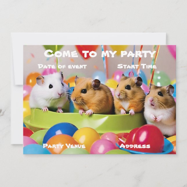 Hamster Party Invitation (Front)