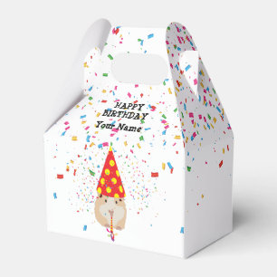 Hamster Partying - Animals at Birthday Party Favor Box