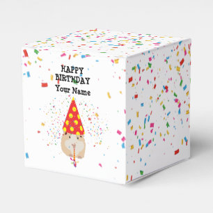 Hamster Partying - Animals at Birthday Party Favor Box