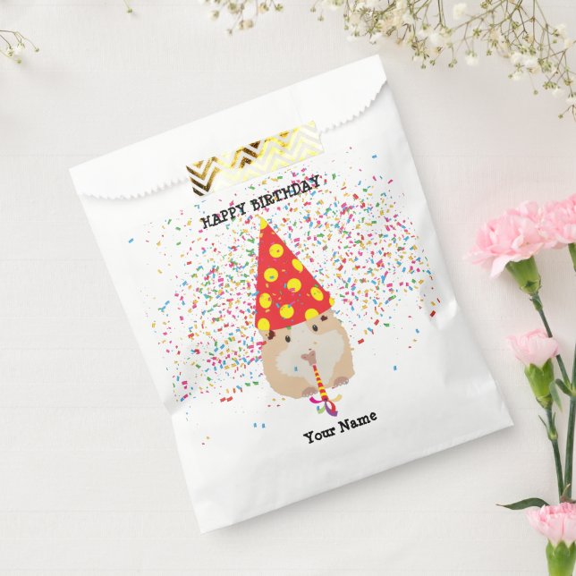 Hamster Partying - Animals at Birthday Party Favour Bag (Sealed)