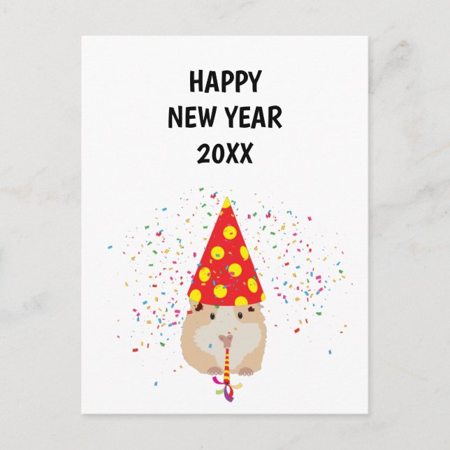 Hamster Partys - Animaux Fêtes Carte Nouvel An (Devant)
