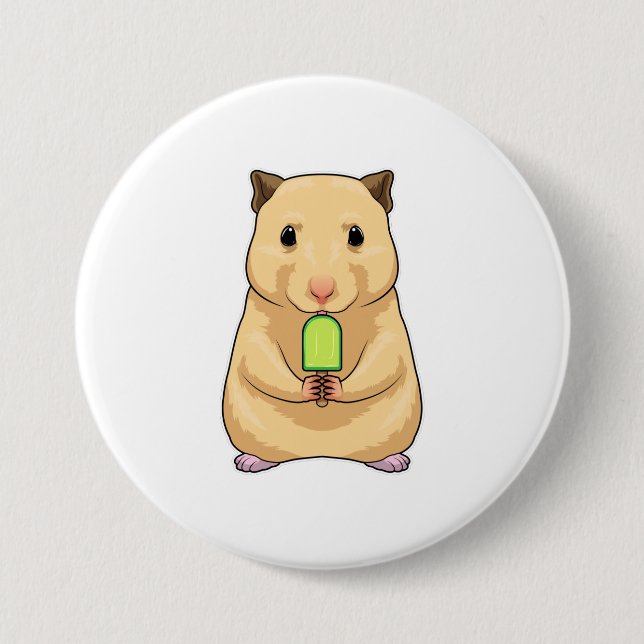 Hamster Popsicle 3 Inch Round Button (Front)