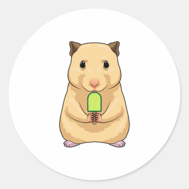 Hamster Popsicle Classic Round Sticker (Front)