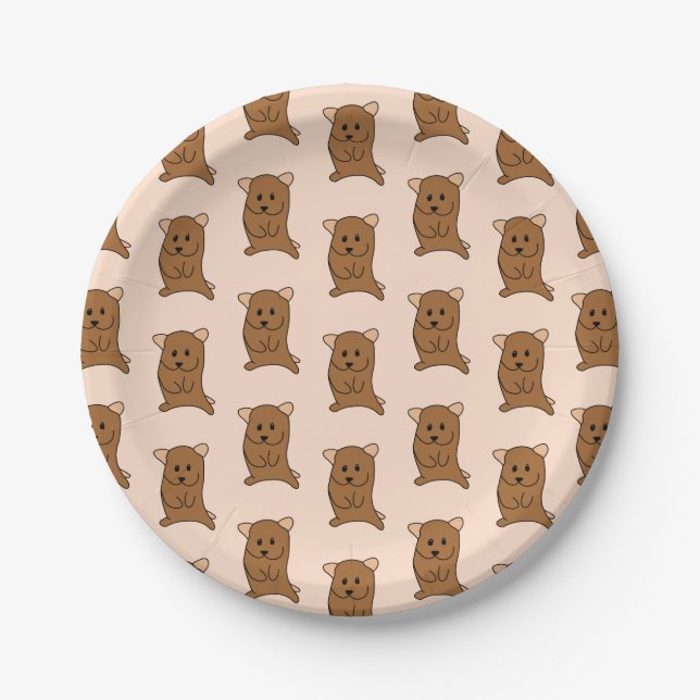 Hamster Print Paper Plate (Front)