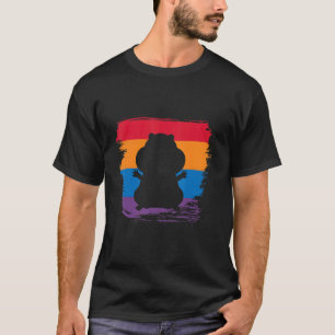 Hamster Shadow Silhouette With Colourful Flag T-Shirt