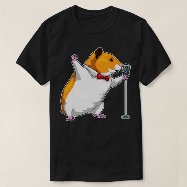 Hamster Singer Microphone Music 1 T-Shirt (Design Front)