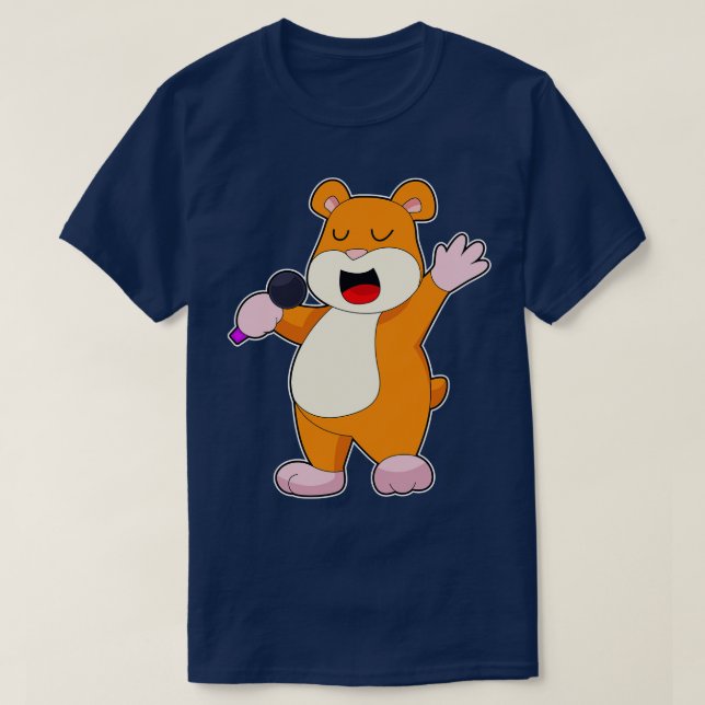 Hamster Singer Microphone Music 2 T-Shirt (Design Front)