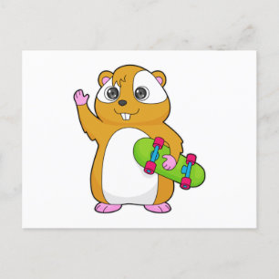 Hamster Skater Skateboard Postcard