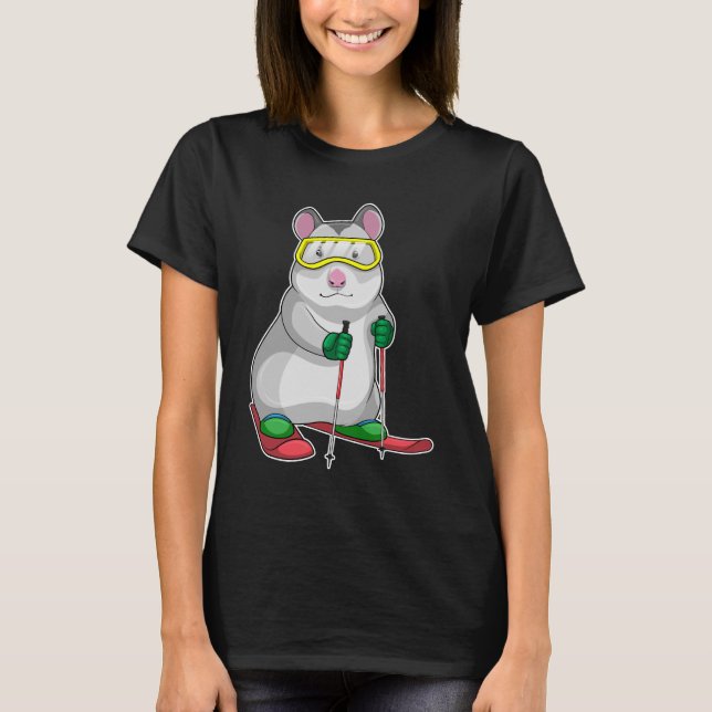 Hamster Skier Ski T-Shirt (Front)