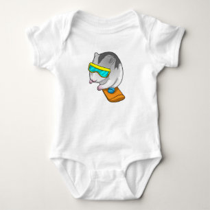 Hamster Snowboarder Snowboard Baby Bodysuit