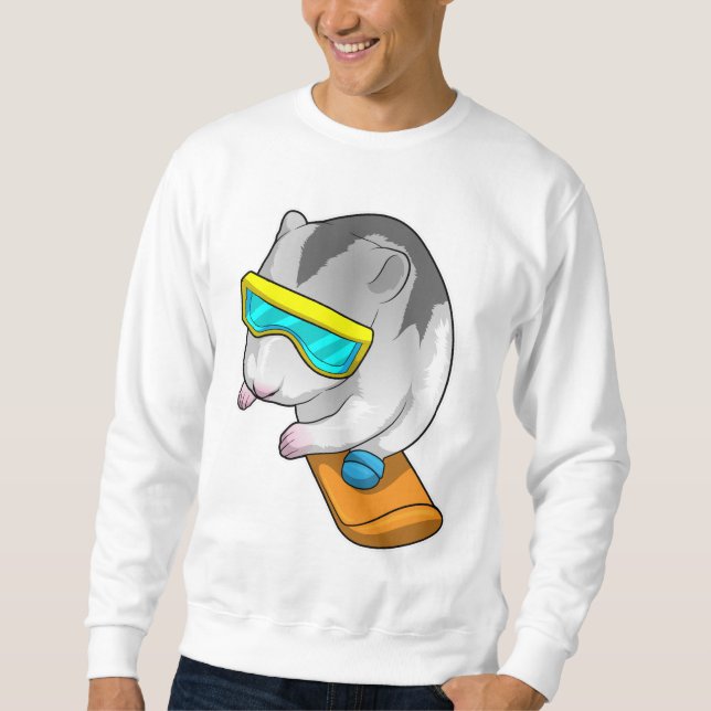 Hamster Snowboarder Snowboard Sweatshirt (Front)