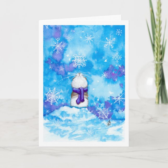 Hamster Snowflake Thinking of you Card (Front)