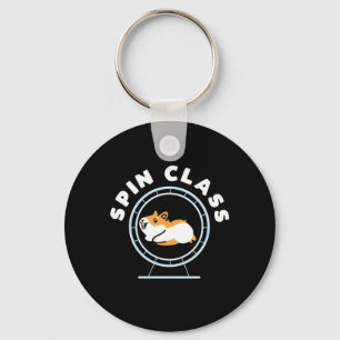 Hamster Spin Class Keychain