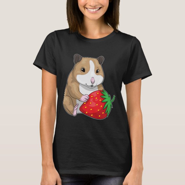 Hamster Strawberry Fruit T-Shirt (Front)