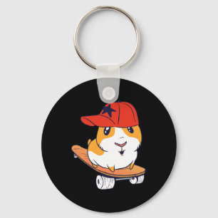 Hamster Swag Skateboarding Keychain