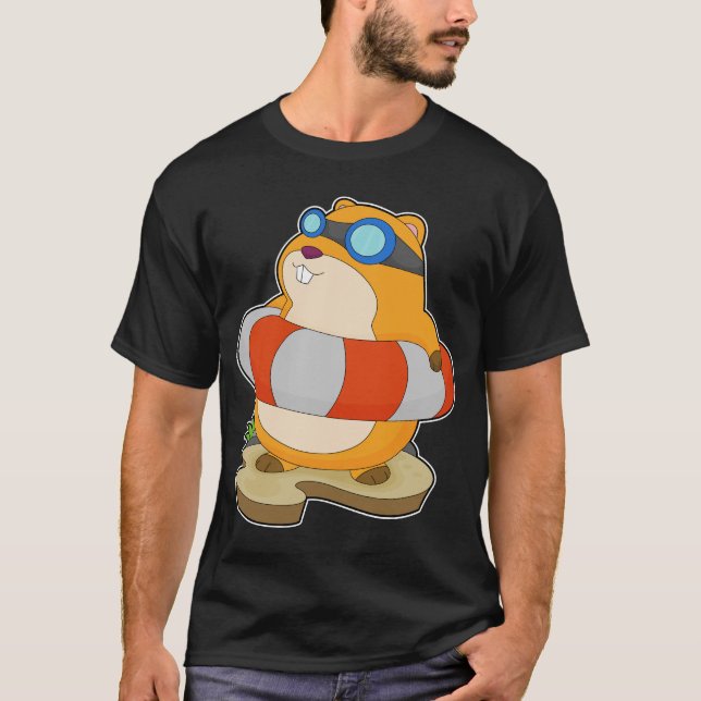 Hamster Swimming Lifebuoy T-Shirt (Front)