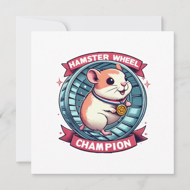 Hamster Wheel Champion Invitation (Front)