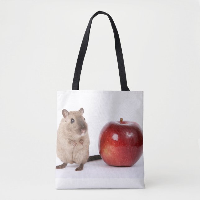Hamster with Apple Tote Bag (Front)