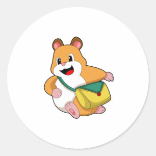 Hamster with Bag.PNG Classic Round Sticker