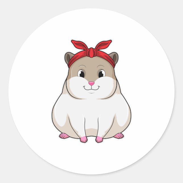 Hamster with Bandana Classic Round Sticker (Front)