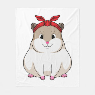 Hamster with Bandana Fleece Blanket