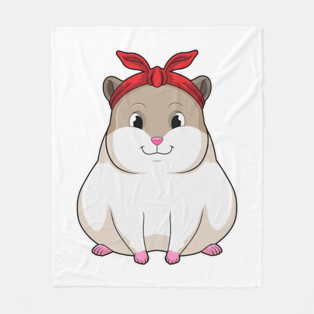 Hamster with Bandana Fleece Blanket (Front)