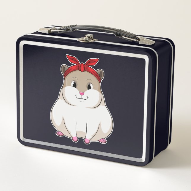 Hamster with Bandana Metal Lunch Box (Front)
