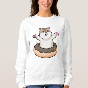 Hamster with Chocolate Doughnut Sweatshirt