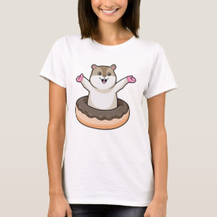 Hamster with Chocolate Doughnut T-Shirt