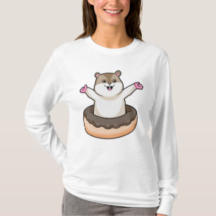 Hamster with Chocolate Doughnut T-Shirt