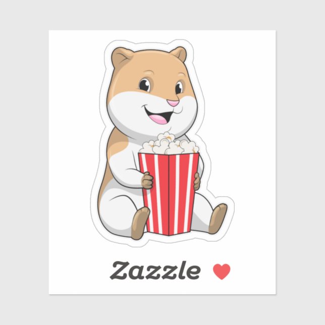 Hamster with Cone of Popcorn (Sheet)