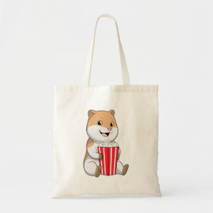 Hamster with Cone of Popcorn Tote Bag