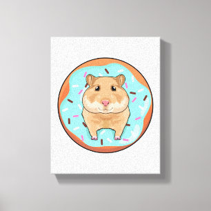 Hamster with Donut Canvas Print