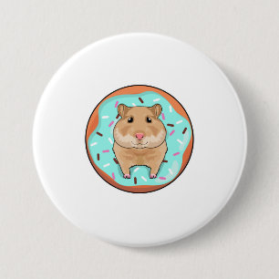 Hamster with Doughnut 3 Inch Round Button