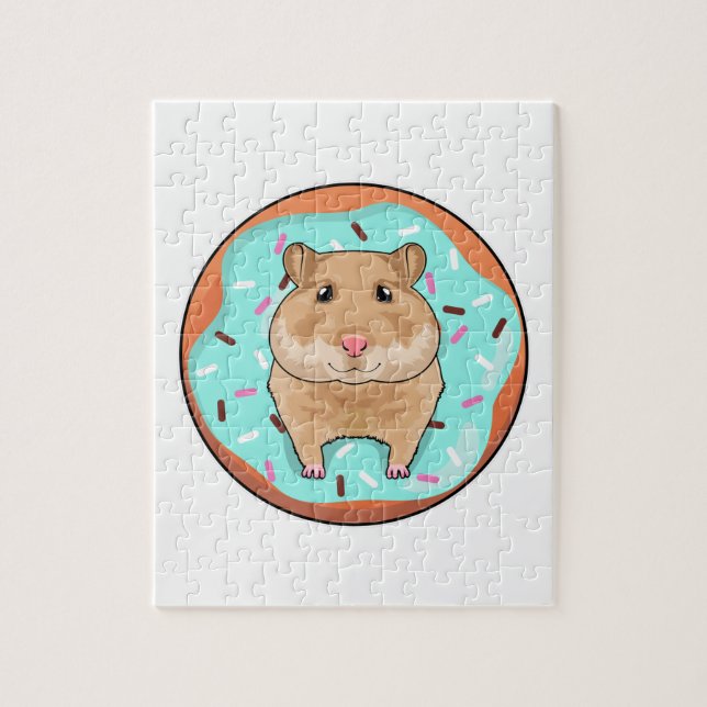Hamster with Doughnut Jigsaw Puzzle (Vertical)