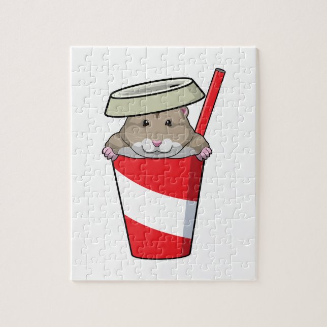 Hamster with Drink Jigsaw Puzzle (Vertical)