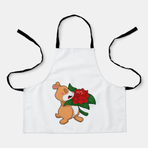 Hamster with Flower Rose Apron