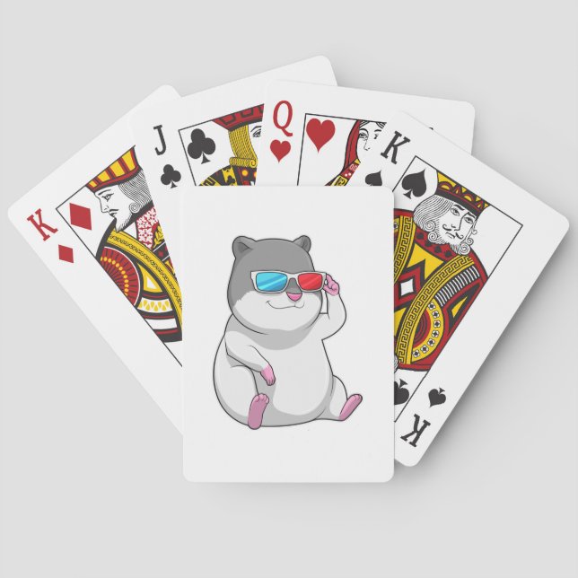 Hamster with Glasses Playing Cards (Back)