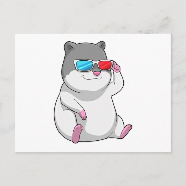 Hamster with Glasses Postcard (Front)