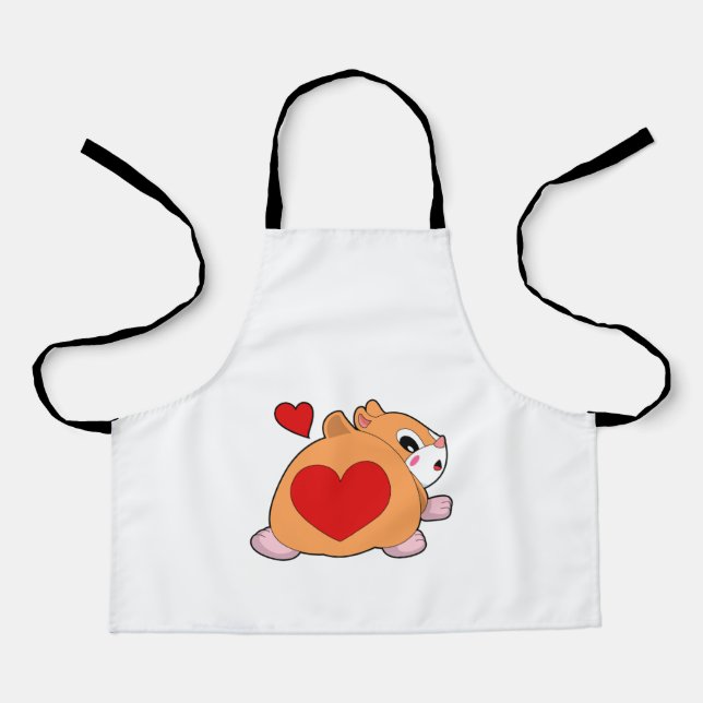 Hamster with Heart Apron (Front)