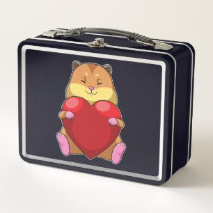 Hamster with Heart Metal Lunch Box