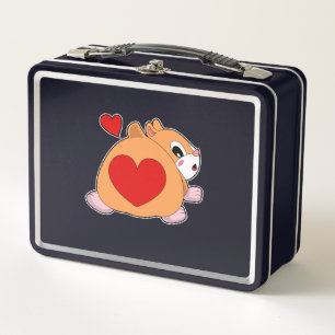 Hamster with Heart Metal Lunch Box