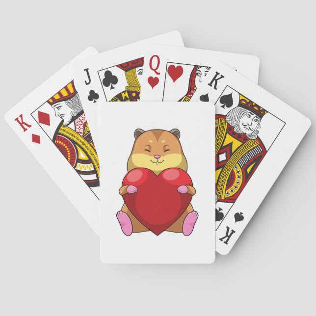 Hamster with Heart Playing Cards (Back)