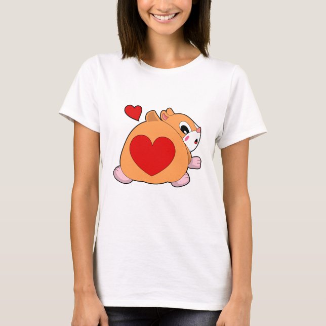 Hamster with Heart T-Shirt (Front)