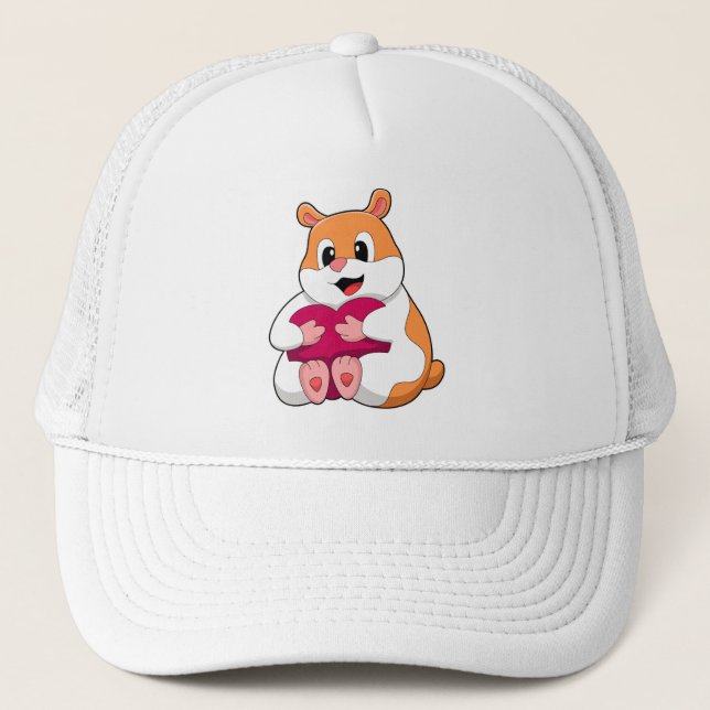 Hamster with Heart Trucker Hat (Front)