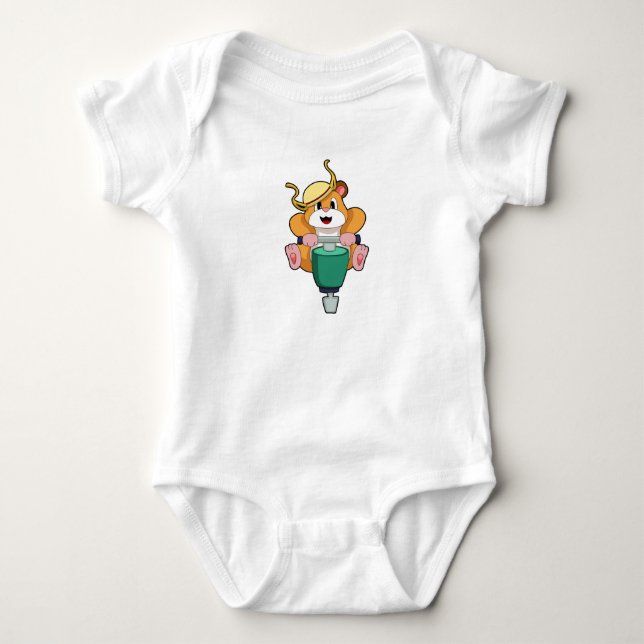 Hamster with Jackhammer Baby Bodysuit (Front)
