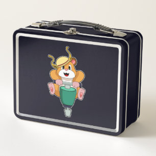 Hamster with Jackhammer Metal Lunch Box