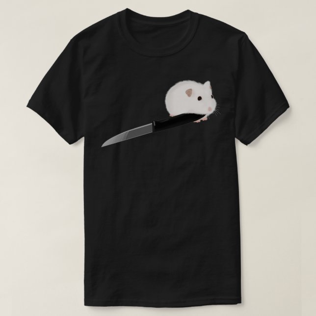 Hamster with Knife  T-Shirt (Design Front)