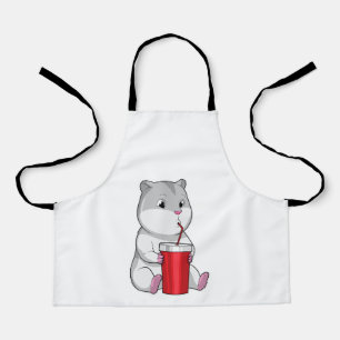 Hamster with Mug & Drinking straw Apron