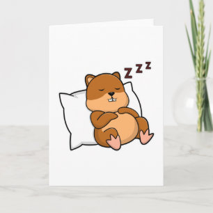 Hamster with Pillow Card